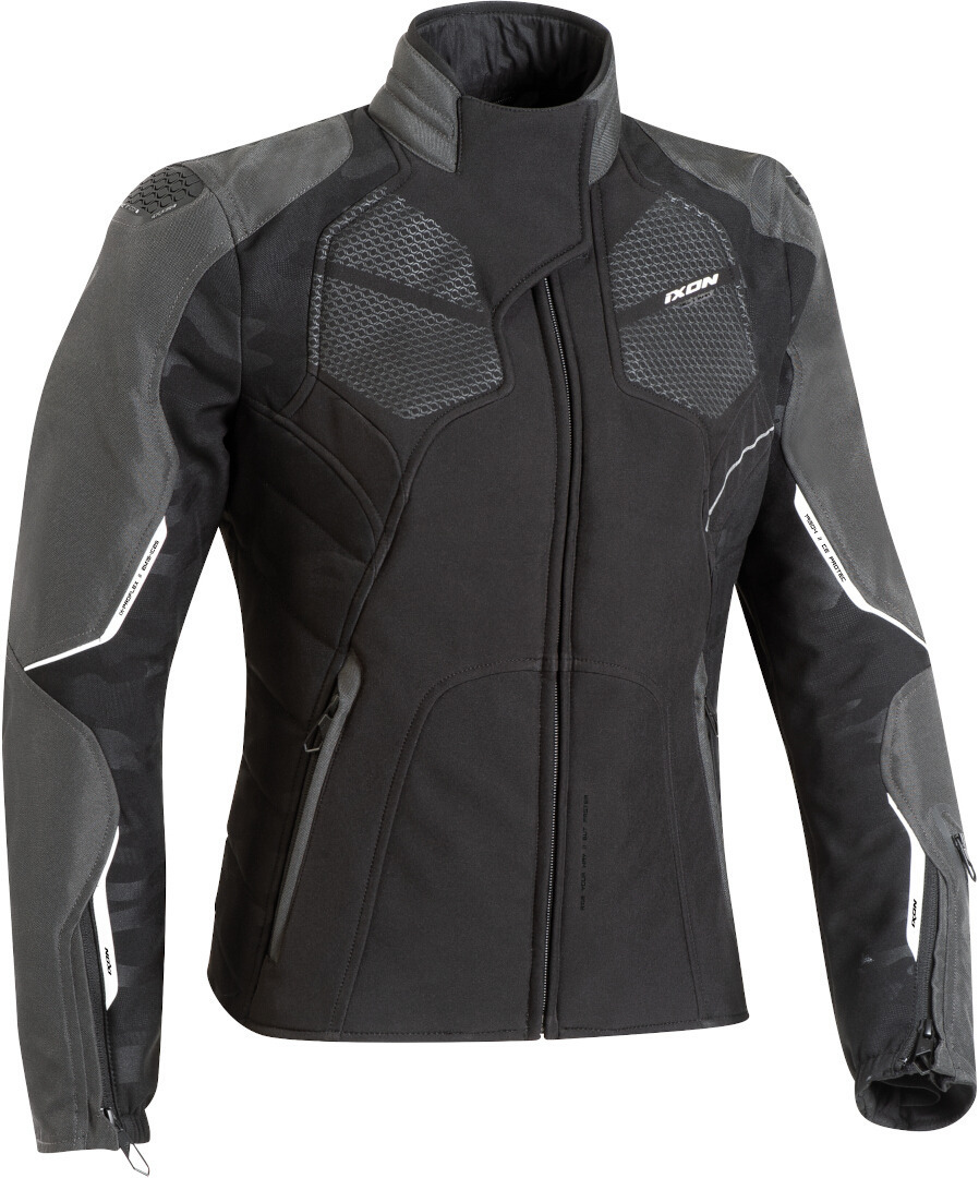 Куртка Ixon Cell для женщин для мотоцикла текстильная, черно-серо-белая