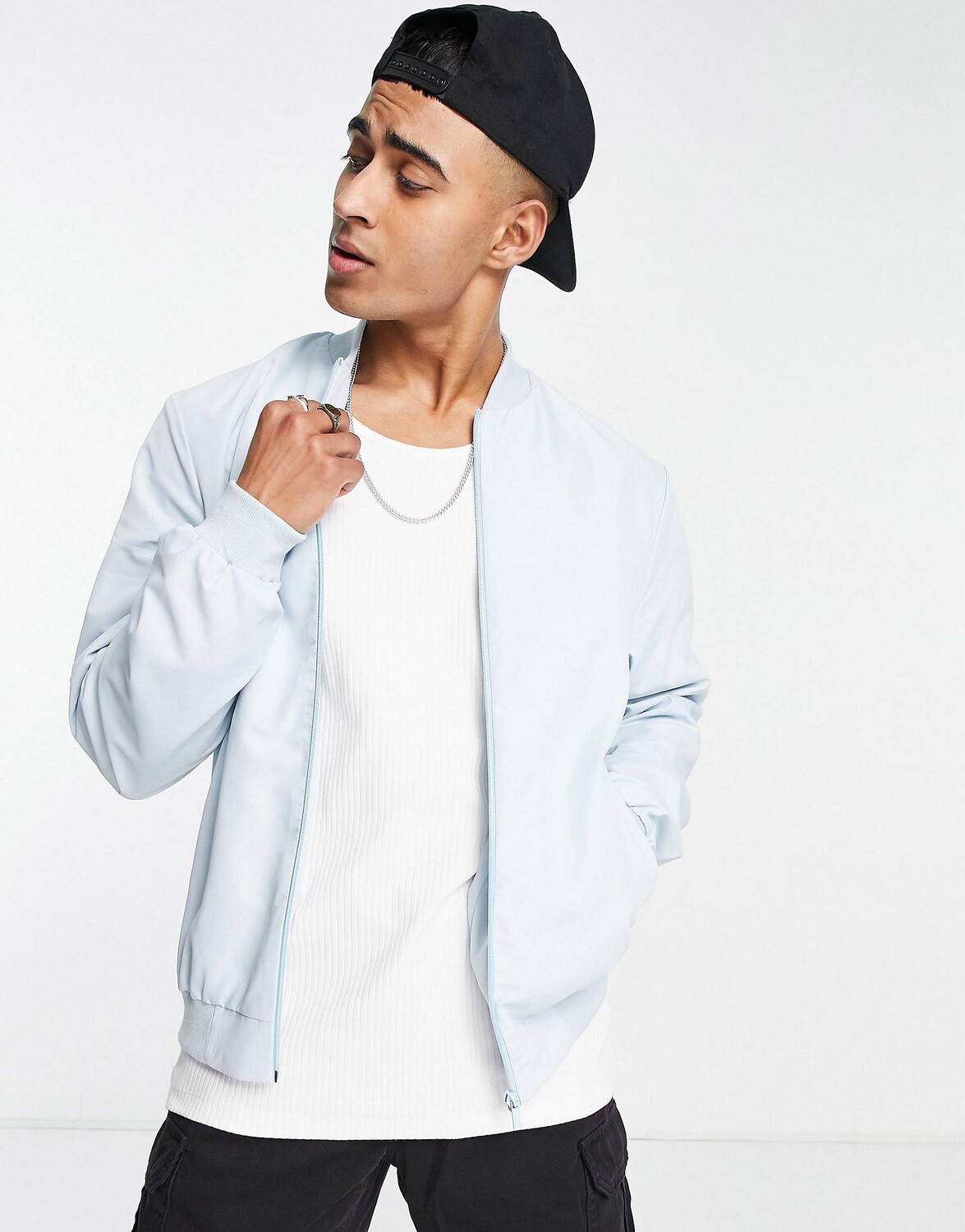 

Голубой бомбер ASOS DESIGN