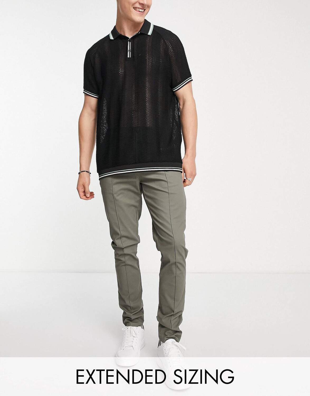 

Узкие брюки чинос цвета хаки ASOS DESIGN
