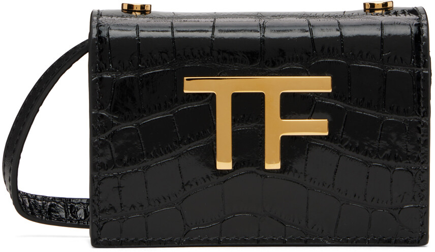 

Черная мини-сумка под крокодила TOM FORD