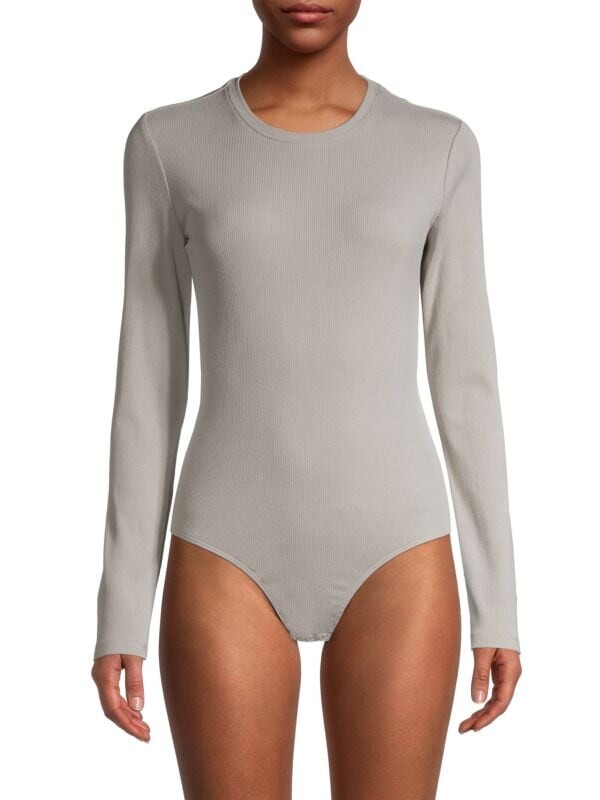 

Боди Трикотажное в Рубчик Elie Tahari с круглым вырезом, drizzle grey
