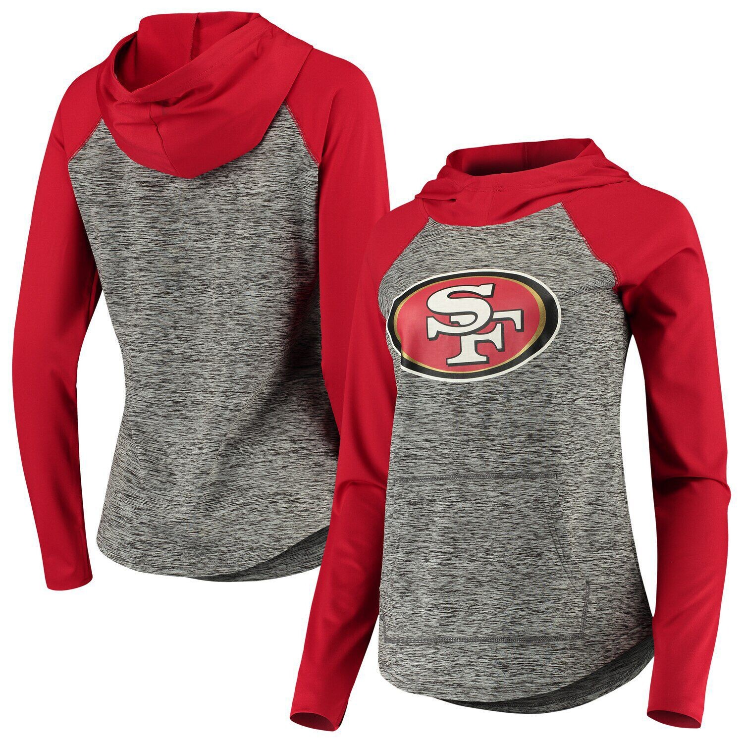 

Женский пуловер с капюшоном G-III 4Her by Carl Banks Heathered Grey/Scarlet San Francisco 49ers Championship Ring G-III