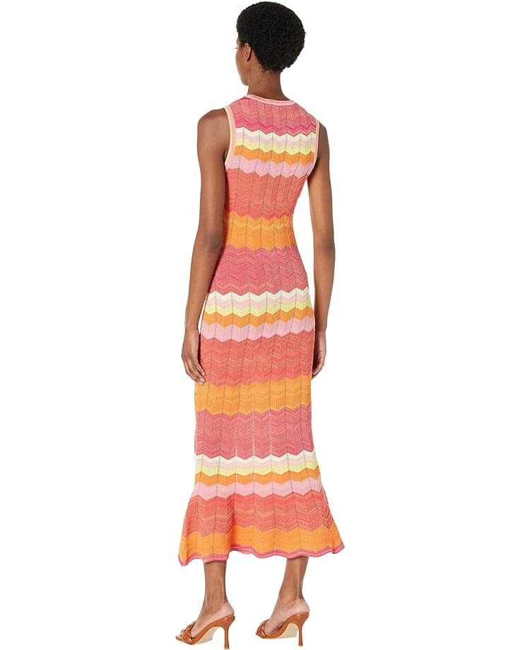 

Платье MILLY Zigzag Stitch Dress, цвет Pink Multi