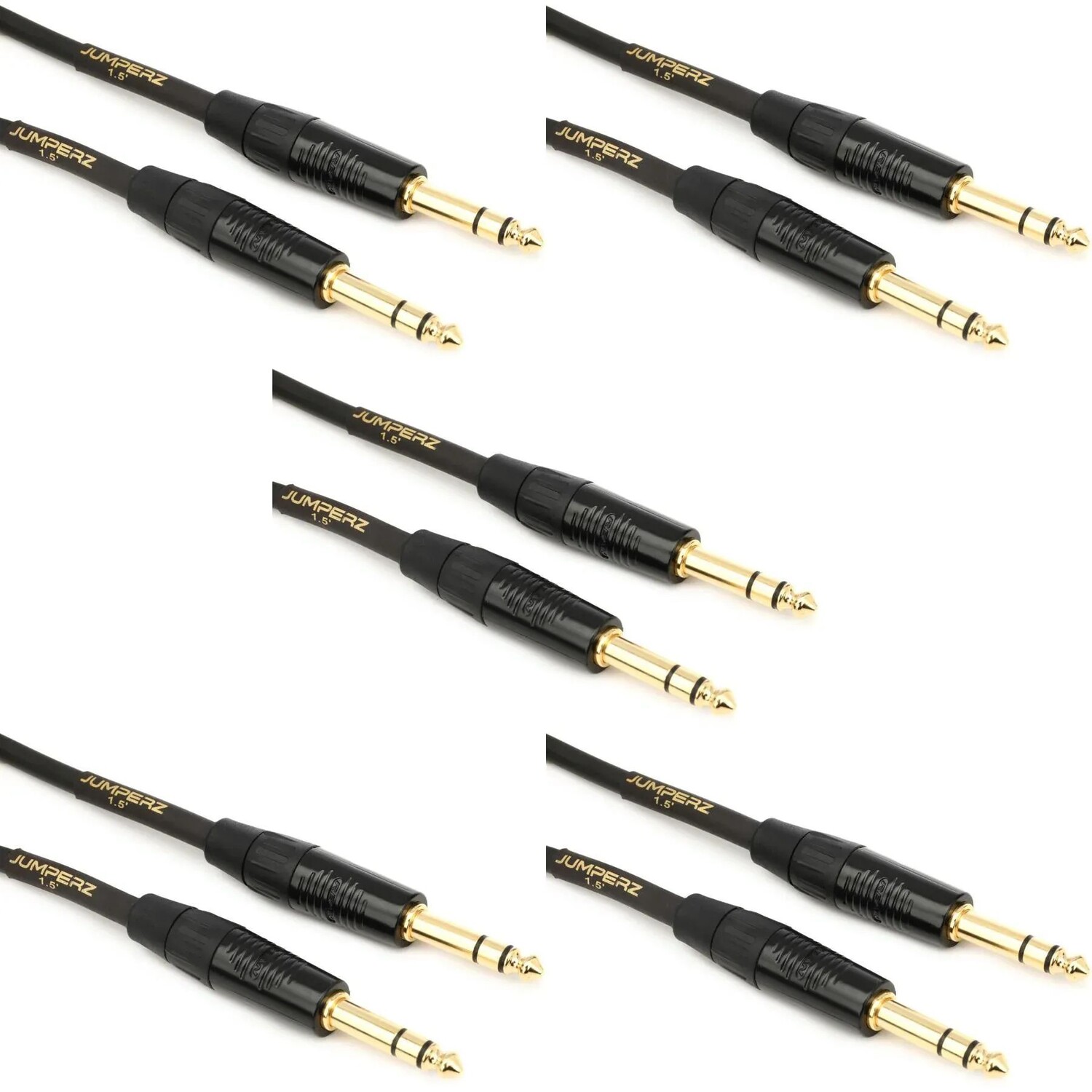

Кабель JUMPERZ JG2TRS-1.5 Gold TRS — 1,5 фута (5 шт.)