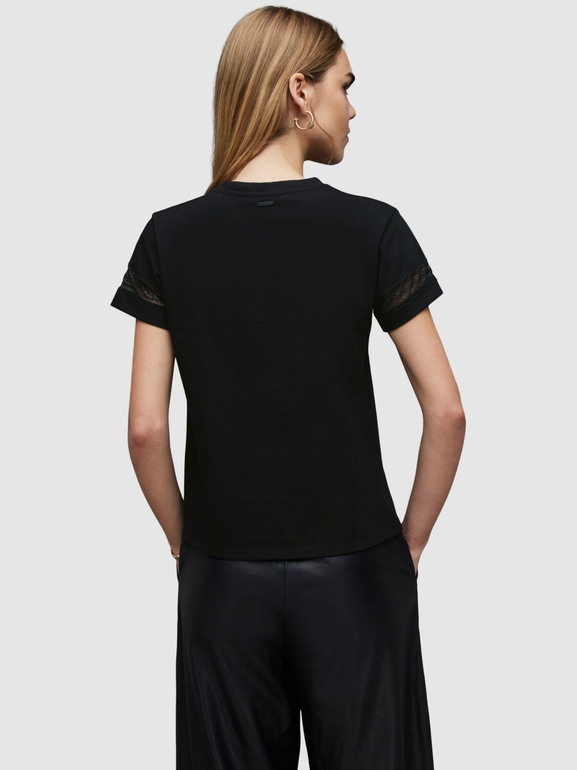 

Футболка Lina с кружевной отделкой AllSaints, черный