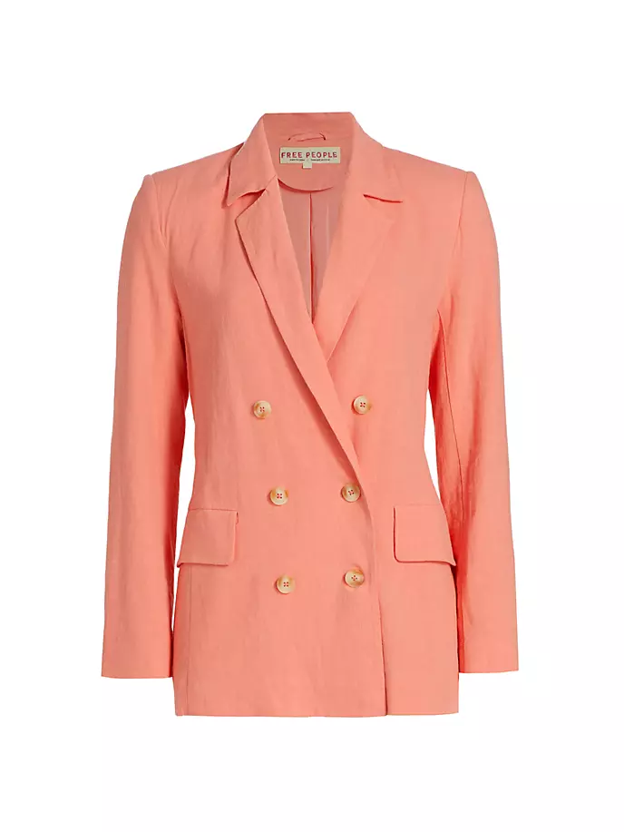 

Двубортный пиджак Olivia с поясом Free People, цвет strawberry colada