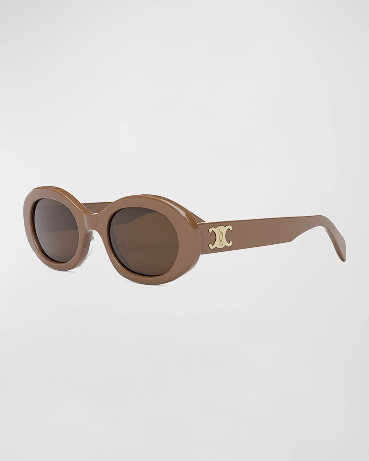 

Овальные солнцезащитные очки Triomphe из ацетата Celine, цвет Brown