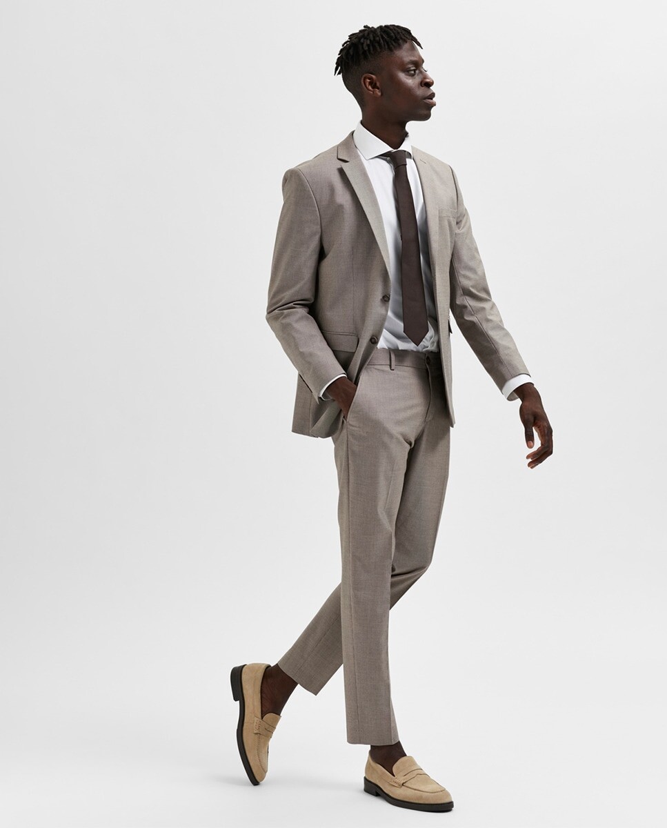 

Мужские брюки Slim Fit Selected, бежевый