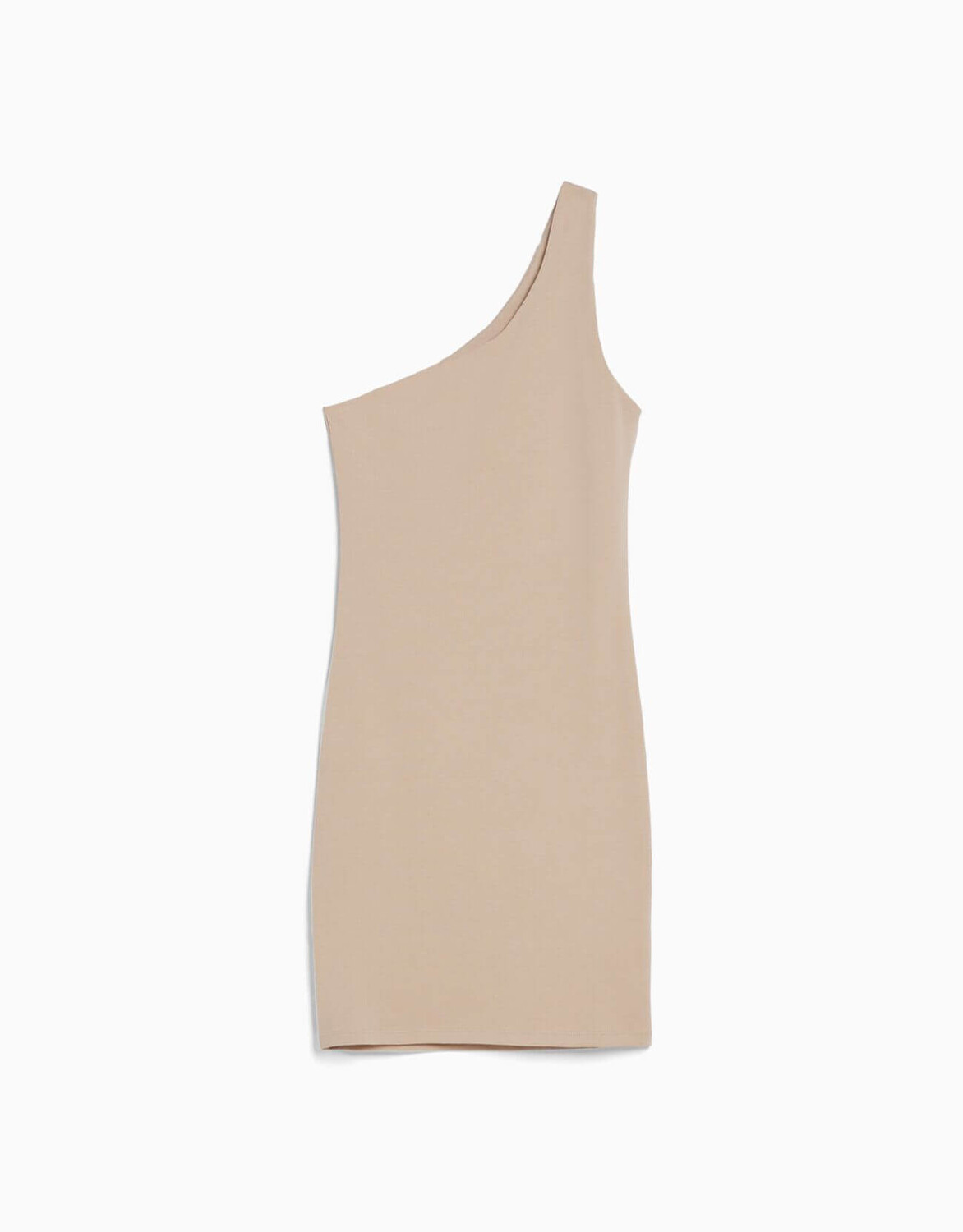 

Платье Bershka Mini With Asymmetric Straps, бежевый