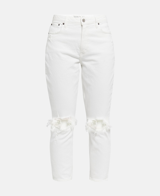 Разрушенные джинсы , белый Abercrombie & Fitch