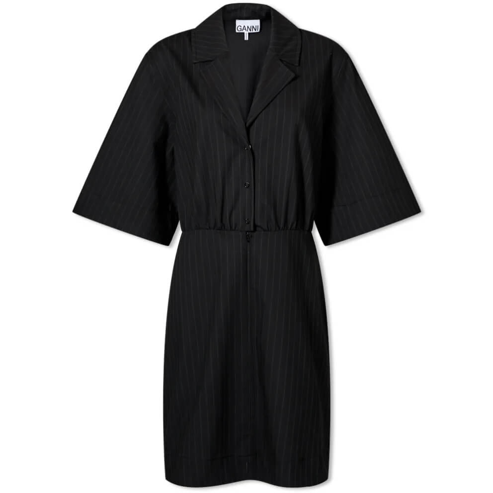 

Платье Ganni Stretch Stripe Mini, черный