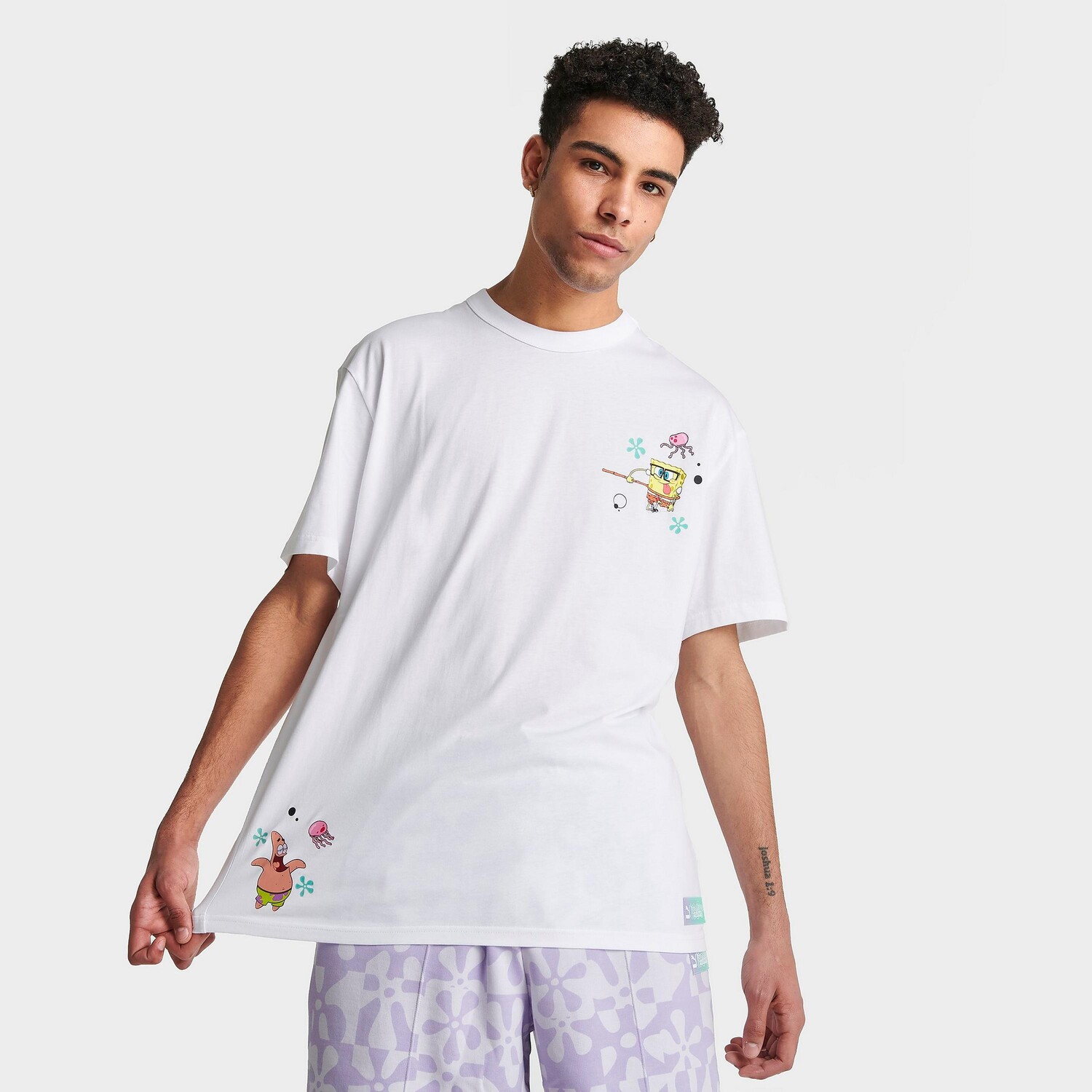 

Мужская футболка с рисунком медузы Puma x Spongebob Squarepants, белый
