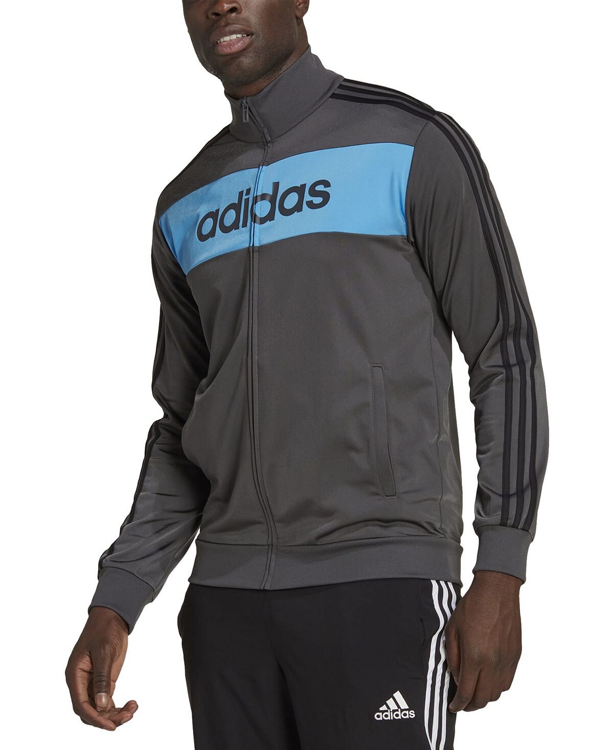 

Мужской спортивный топ из трикотажа essentials с тремя полосками adidas, мульти