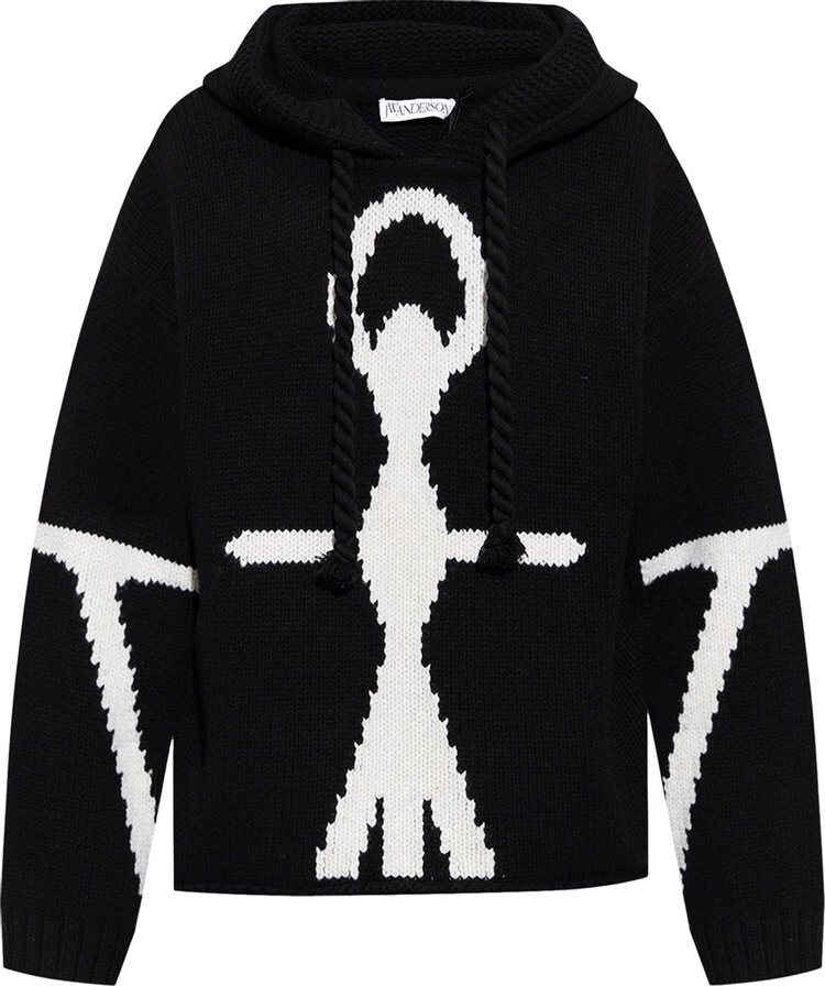 

Худи JW Anderson Anchor Logo Hoodie 'Black/White', черный