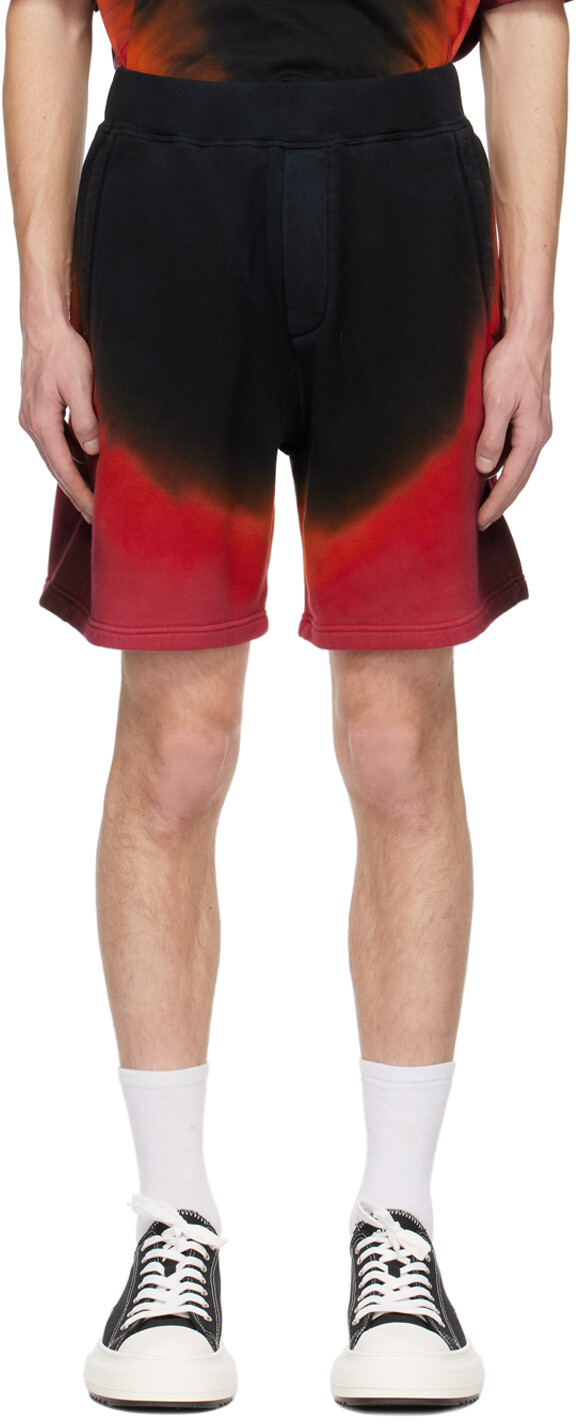 

Черно-оранжевые шорты пламени Dsquared2