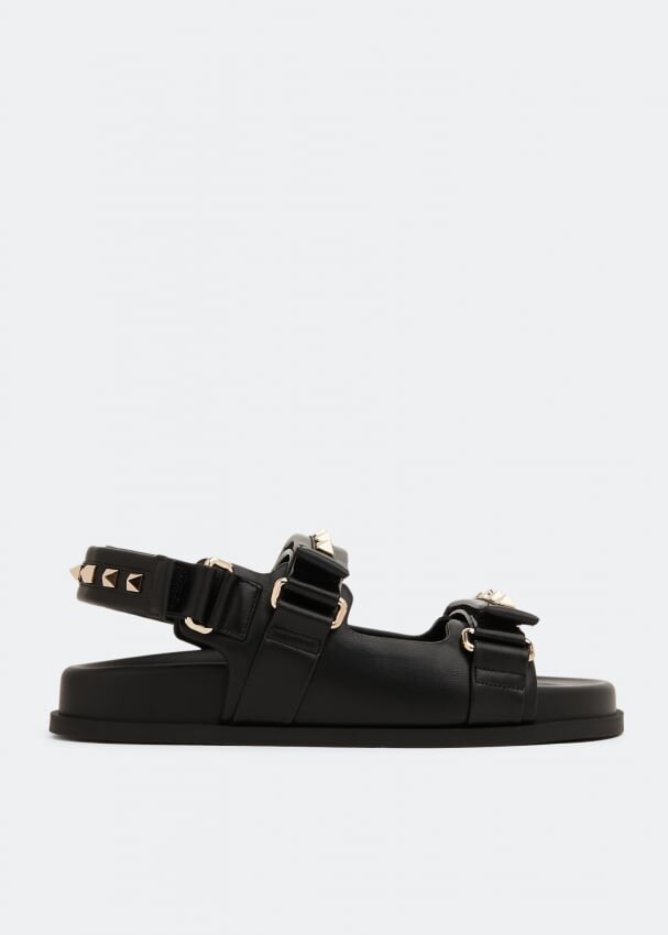 

Сандалии VALENTINO GARAVANI Rockstud flat sandals, черный