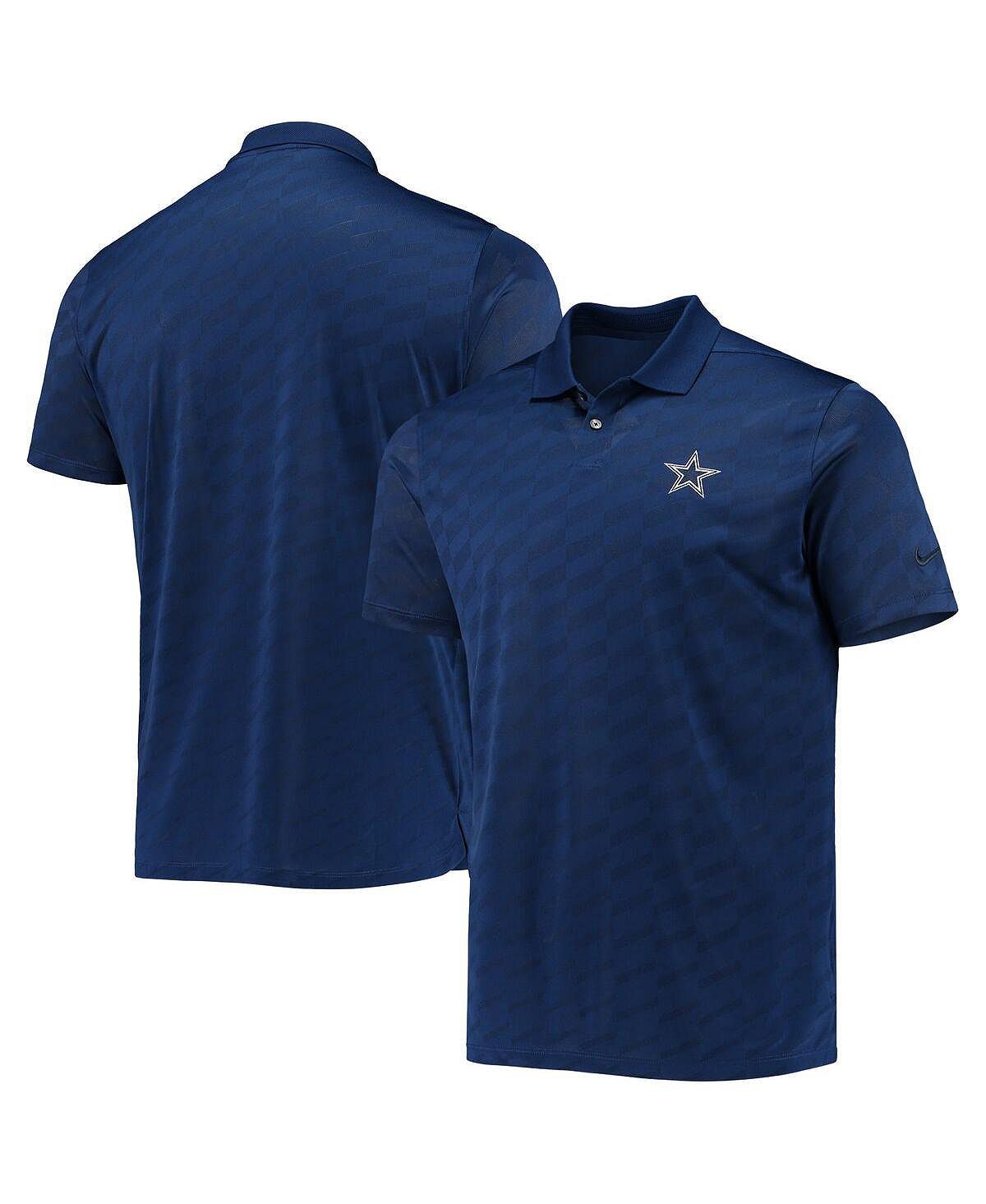 Мужская темно-синяя рубашка-поло dallas cowboys с жаккардовым принтом и крыльями Nike, синий