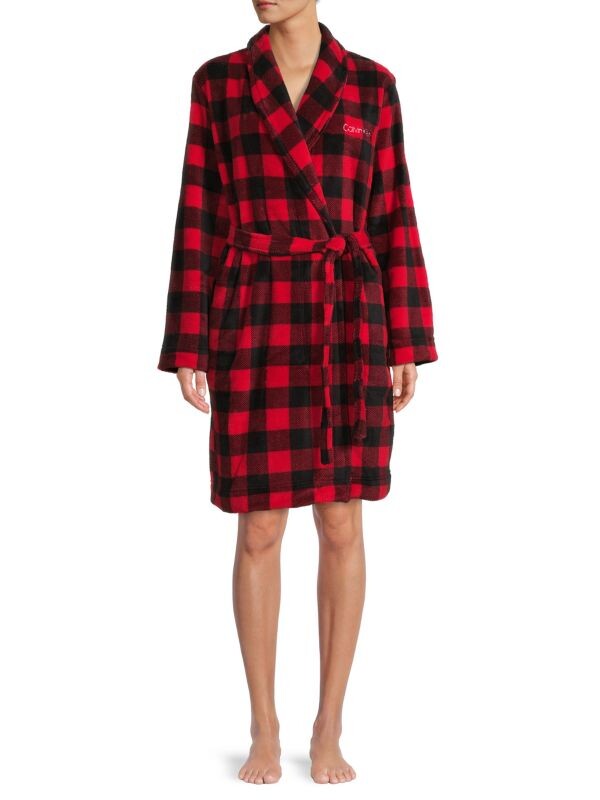 

Пушистый халат Calvin Klein Red plaid