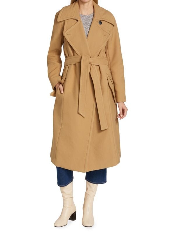 

Тренч Приталенный Rag & Bone с поясом, camel