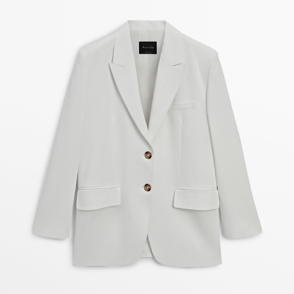 Пиджак Massimo Dutti Oversize Suit, кремовый