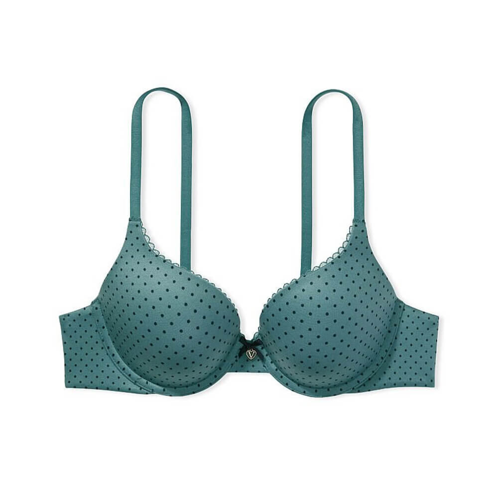 

Бюстгальтер пуш-ап Victoria`s Secret Smooth Perfect Shape, зелёно-голубой/чёрный