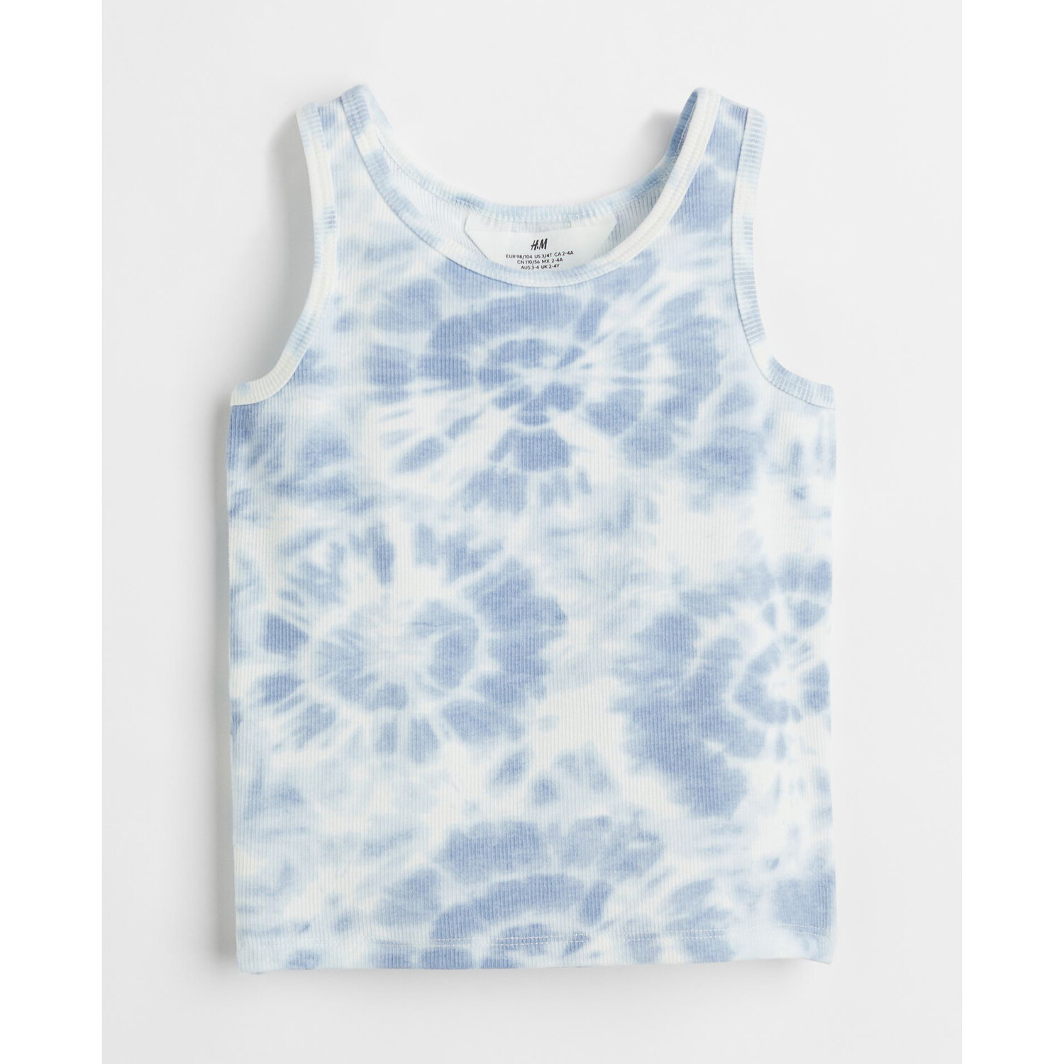 

Футболка из хлопкового джерси H&M Tie-dye, светло-голубой/белый
