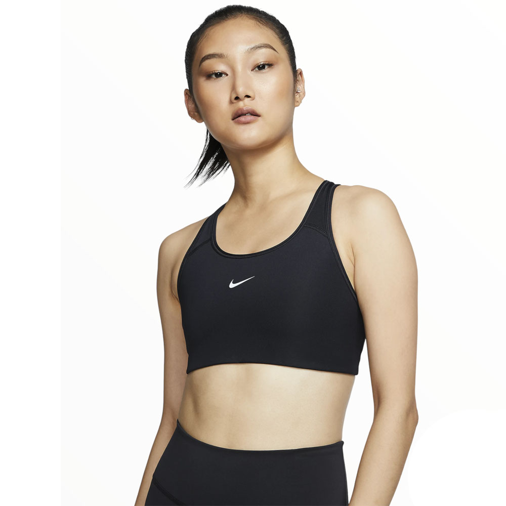Спортивный топ Nike Swoosh Medium Support, черный