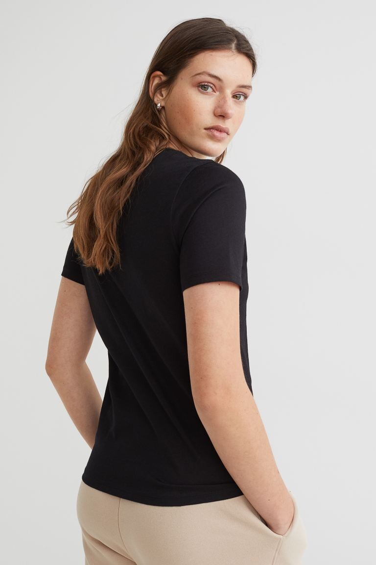 

Хлопковая футболка H&M, черный