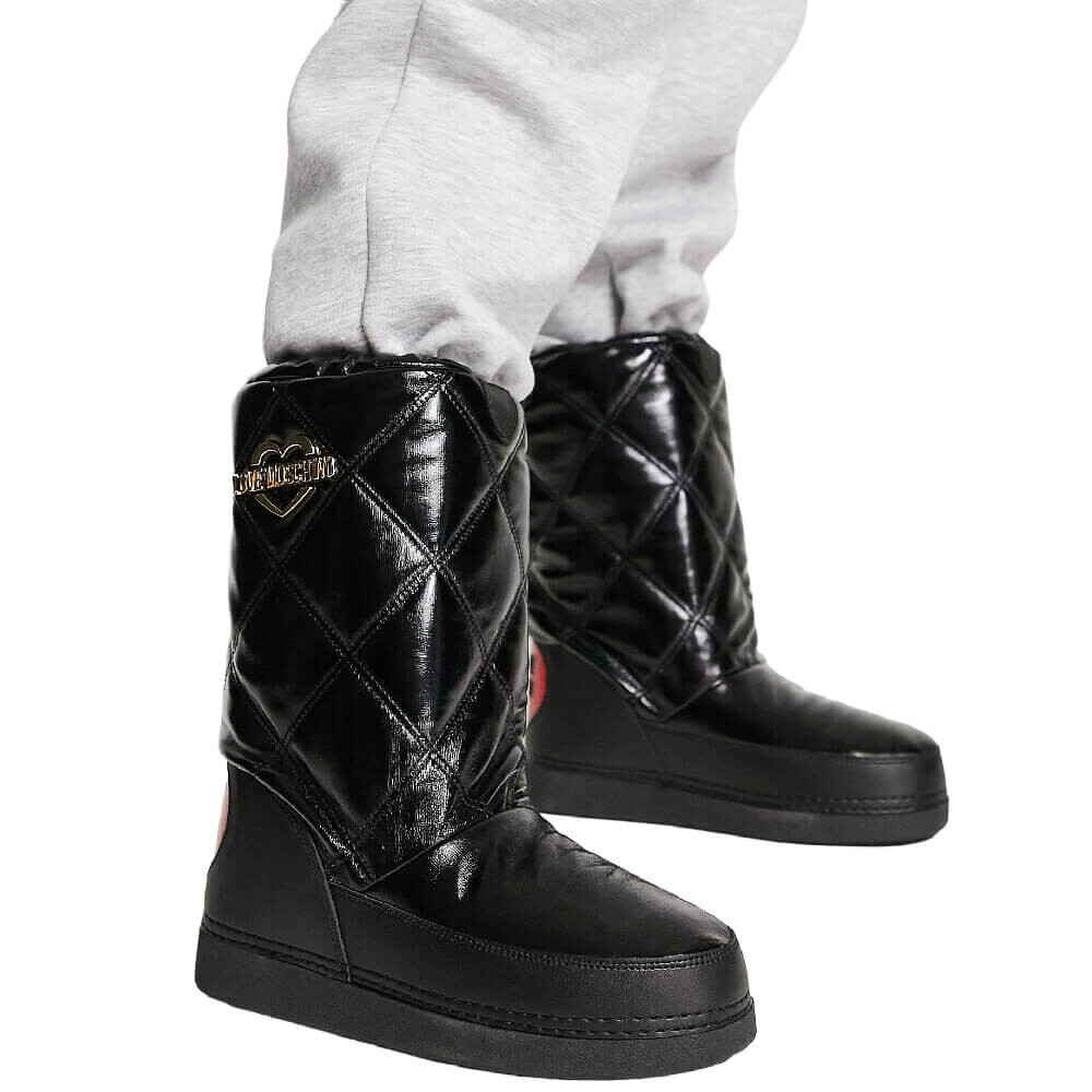 

Дутики Love Moschino Quilted High Gloss, черный/красный