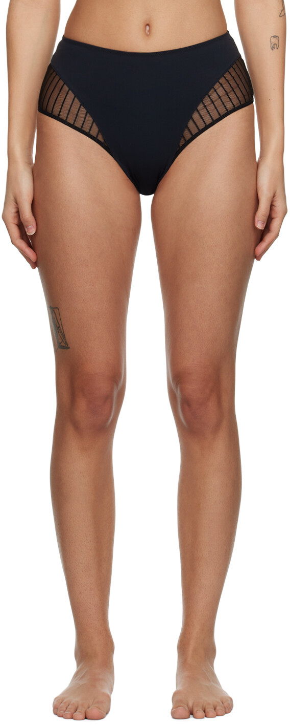 

Черные трусы в полоску Shadow Wolford
