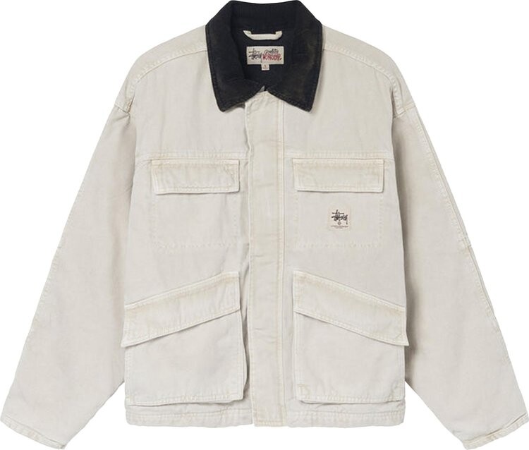 

Куртка Stussy Washed Canvas Shop Jacket 'Bone', кремовый, Бежевый