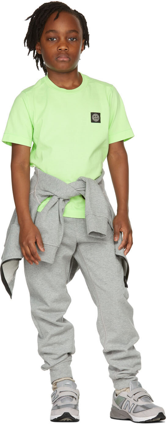 

Детская зеленая футболка с логотипом Stone Island Junior