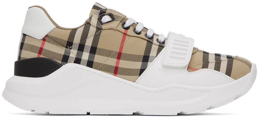 

Бежевые кроссовки в винтажную клетку Burberry