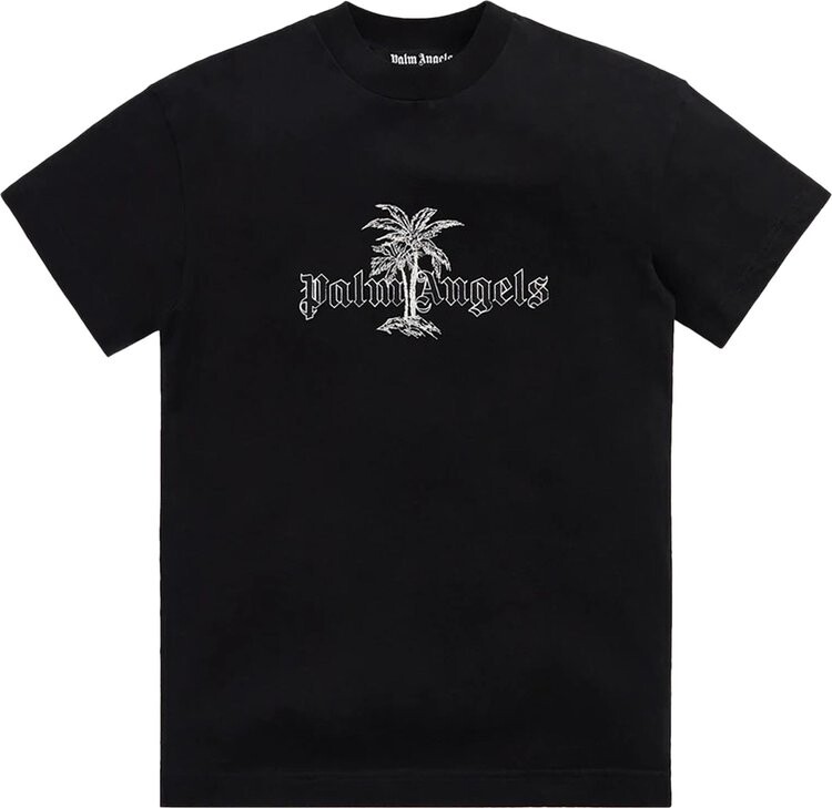 

Футболка Palm Angels Sunset Palms Classic Tee 'Black/White', черный