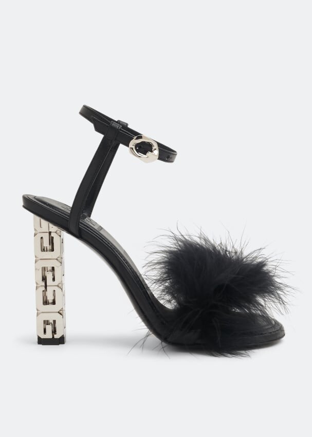 

Сандалии GIVENCHY G Cube feather sandals, черный