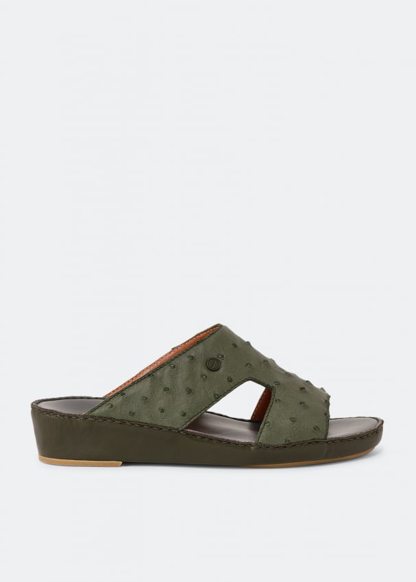 Сандалии PRIVATE COLLECTION Arca Ostrich sandals, зеленый цена и фото