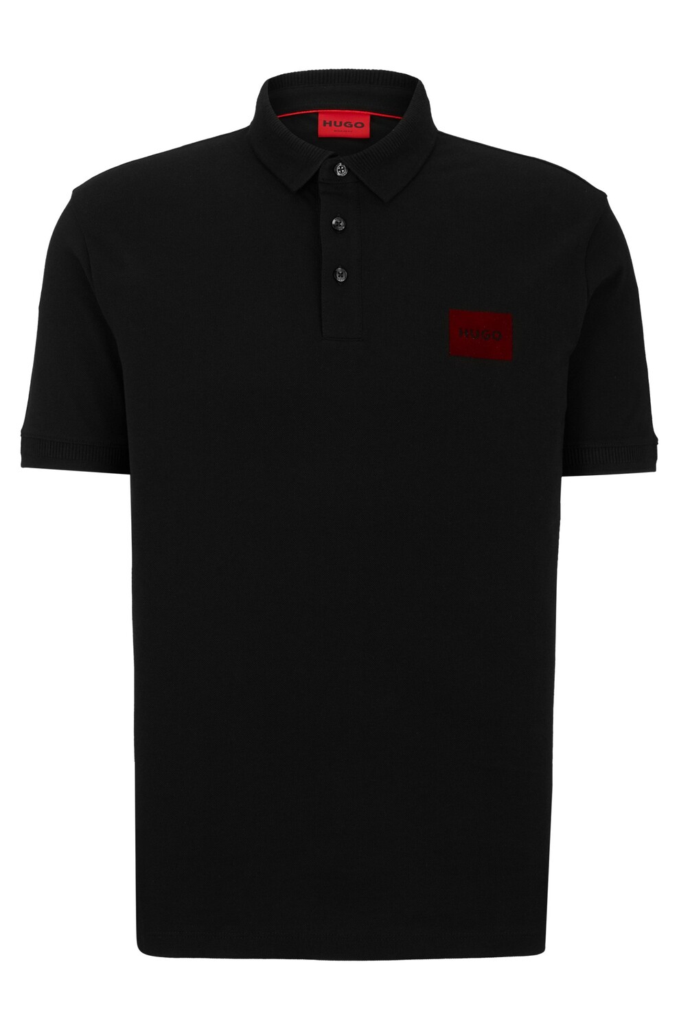 

Футболка-поло Boss Cotton-piqué With Metallic-effect Logo, черный