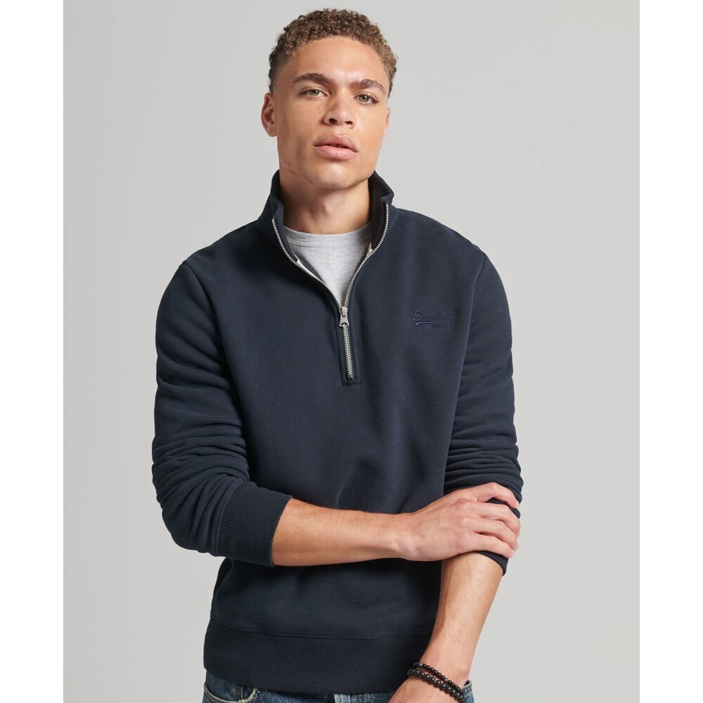 

Толстовка Superdry Vintage Logo Emb Henley Full Zip, синий