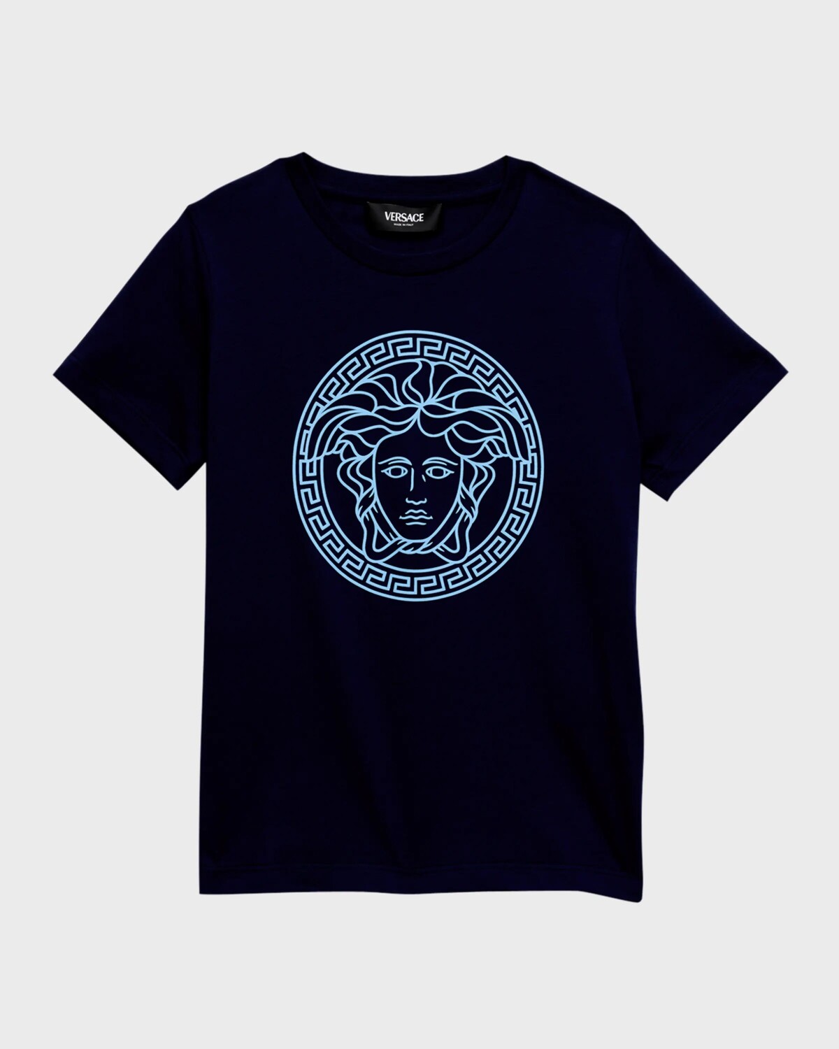 

Футболка из джерси с Медузой для мальчиков Versace, цвет Navy Ballet Blue