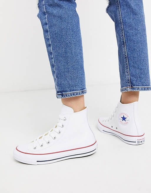 

Белые кожаные кроссовки Converse Chuck Taylor All Star Hi