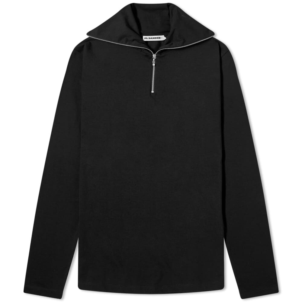 

Футболка Jil Sander Plus с длинными рукавами и воротником-молнией, черный