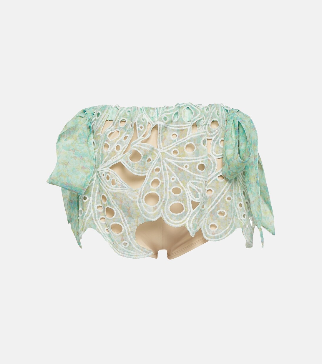 

Микро-юбка broderie anglaise с низкой посадкой Susan Fang, синий