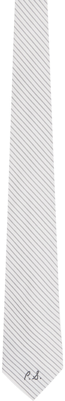 

Белый галстук Commission Edition из ткани плкмт Paul Smith