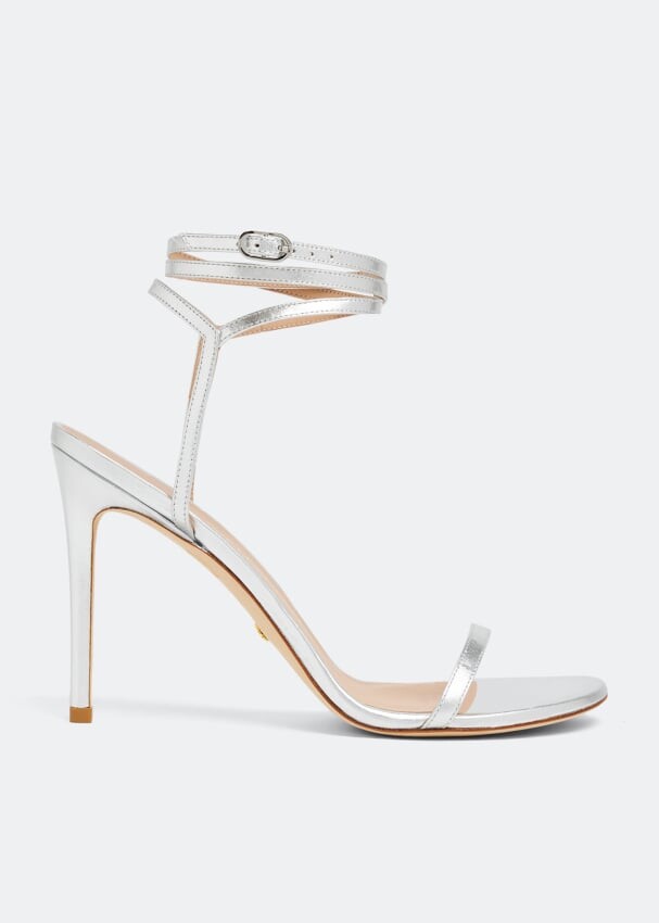 

Сандалии STUART WEITZMAN Barelynude 100 wrap sandals, серебряный