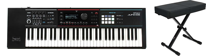 

Roland JUNO-DS61 61-клавишный синтезатор в комплекте с Gator Frameworks GFW-KEY-BNCH-1 Standard Black Keyboard Bench Roland + Gator Frameworks JUNO-DS61=1 GFW-KEY-BNCH-1=1