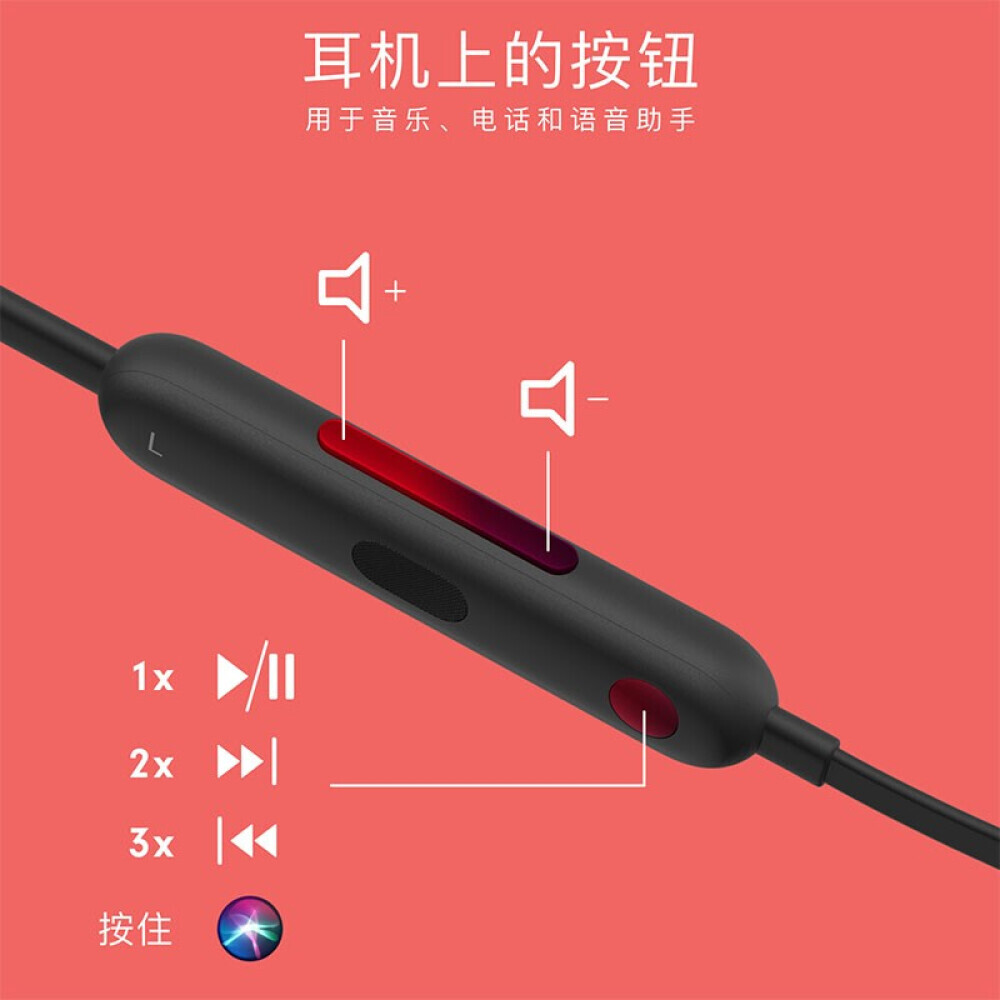 

Bluetooth-гарнитура Beats Flex для мобильного телефона, черный/красный