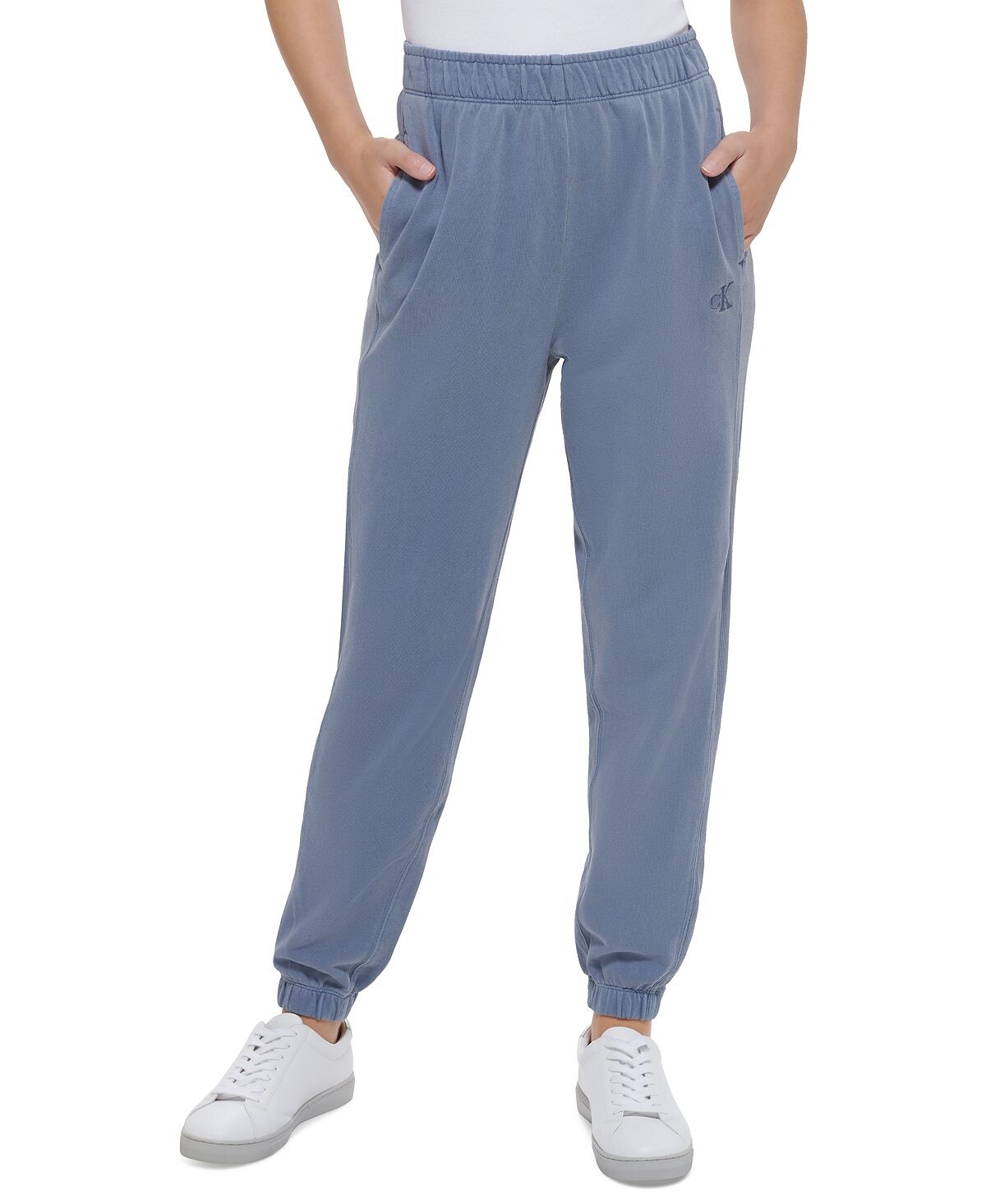 

Женские хлопковые брюки-джоггеры с высокой посадкой Calvin Klein Jeans, мульти