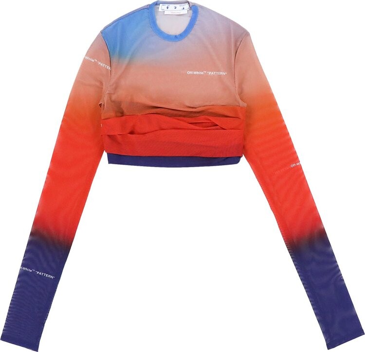 

Топ Off-White Blurred Tulle Gathered Top 'Red/Blue', красный
