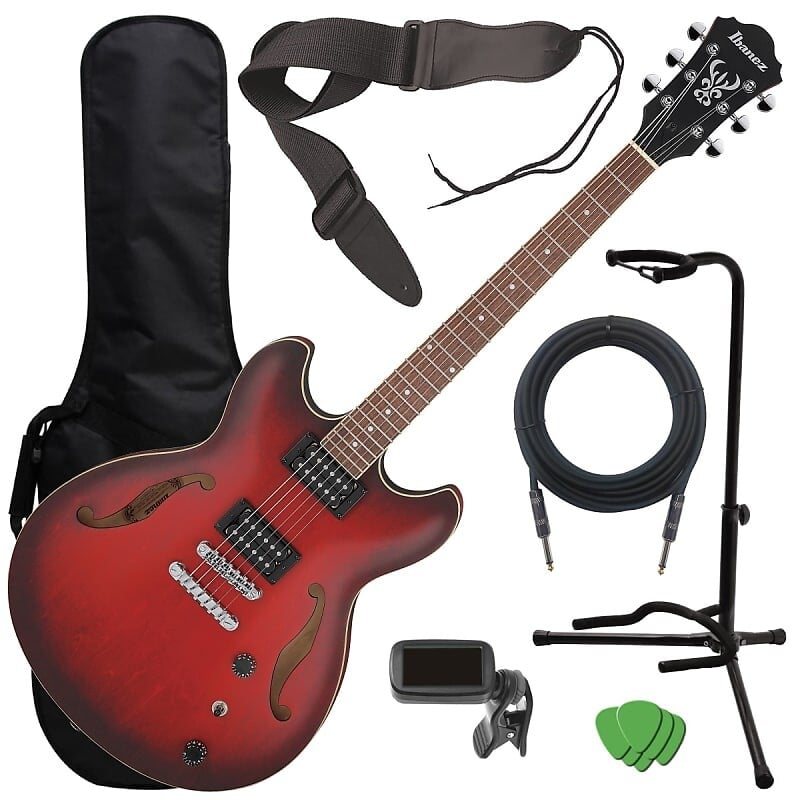 

Ibanez AS53 Artcore Semi-Hollow Guitar - Sunburst Red Flat GUITAR ESSENTIALS BUNDLE Artcore AS53 Sunburst Red Flat