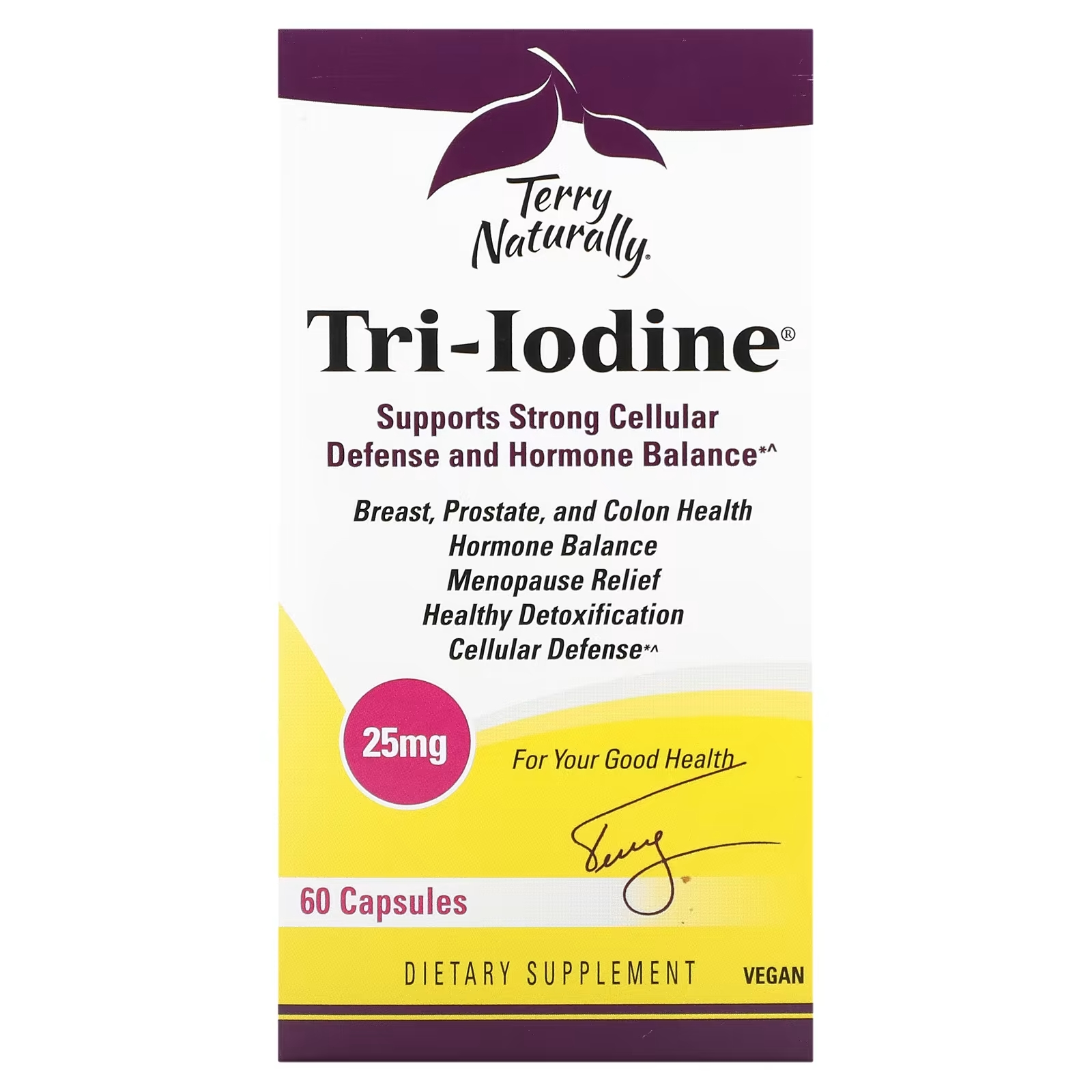Пищевая Добавка Terry Naturally Tri-Iodine, 60 капсул europharma terry naturally terry naturally tri iodine 12 5 мг 90 капсул